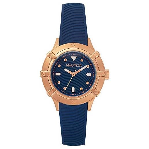 Nautica orologio analogico classico quarzo donna con cinturino in silicone napcpr002