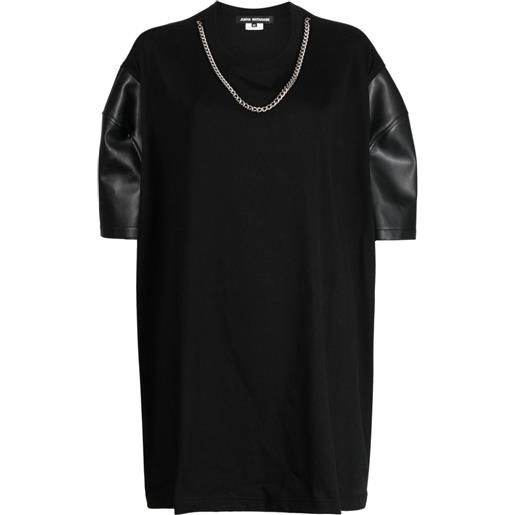 Junya Watanabe t-shirt con dettaglio catena - nero