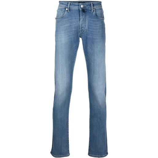 Incotex jeans dritti con effetto schiarito - blu