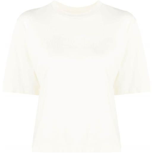 Off-White t-shirt con logo goffrato - toni neutri