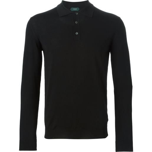 Zanone long sleeve polo shirt - nero