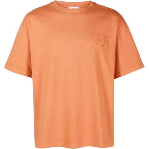 ETRO t-shirt con ricamo logo - arancione
