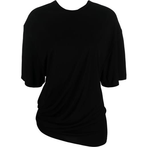 Christopher Esber t-shirt drappeggiata - nero
