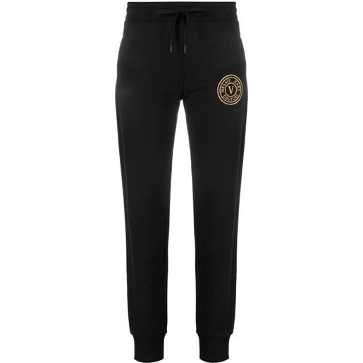 Versace Jeans Couture pantaloni sportivi con stampa v-emblem - nero
