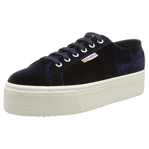 SUPERGA 2790 velvet, sneaker, donna, blu (blue navy 821), 36 eu