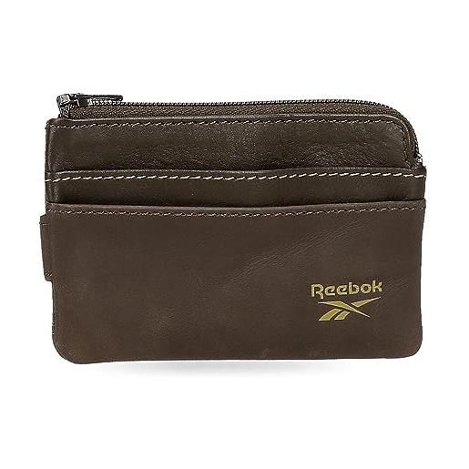 Reebok division portamonete con porta carte marrone 11x7x1,5 cm pelle, marrone, taglia unica, portafoglio con porta carte di credito