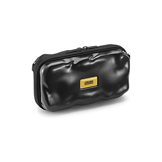 CRASH BAGGAGE - mini icon, borsetta in policarbonato, con tracolla removibile e regolabile e manico corto, dimensioni 22 x 12 x 8 cm, colore black