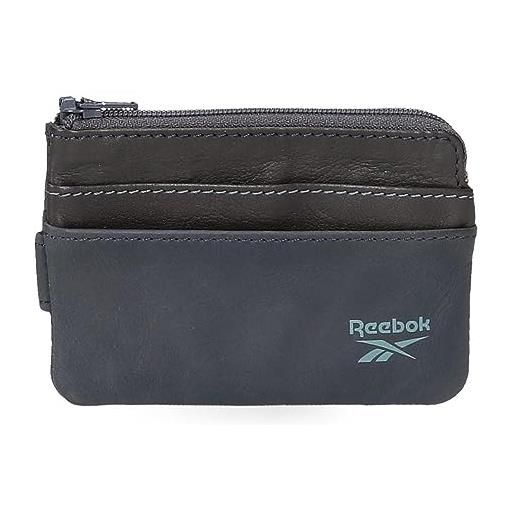 Reebok division portamonete con porta carte blu 11 x 7 x 1,5 cm pelle, blu, taglia unica, portafoglio con porta carte di credito