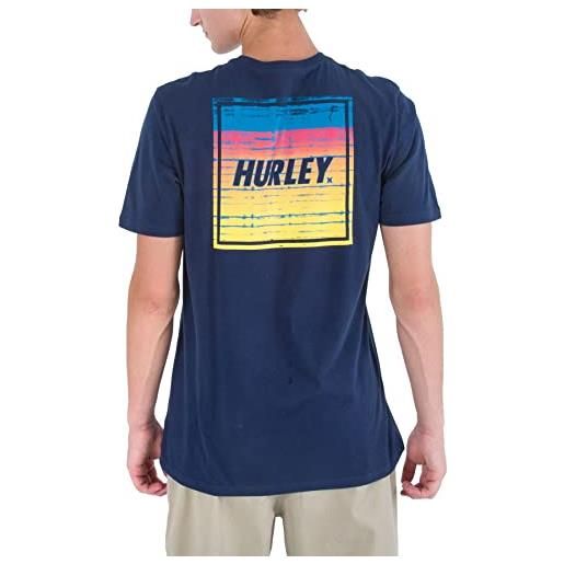 Hurley evd four corners ss t-shirt, forza notturna, s uomo