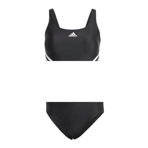 adidas 3-stripes, costume da nuoto, donna, nero (black/white), 48