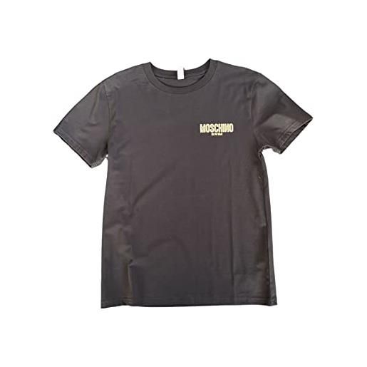 Moschino t-shirt uomo nero t-shirt casual con logo lettering abbellito da strass m