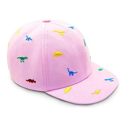 SEYUFN dinosauro baby sun hat estate primavera regolabile toddler bambini baseball cappelli ricamo all'aperto cappello visiera bambino ragazzi ragazze (2-4 anni, rosa)