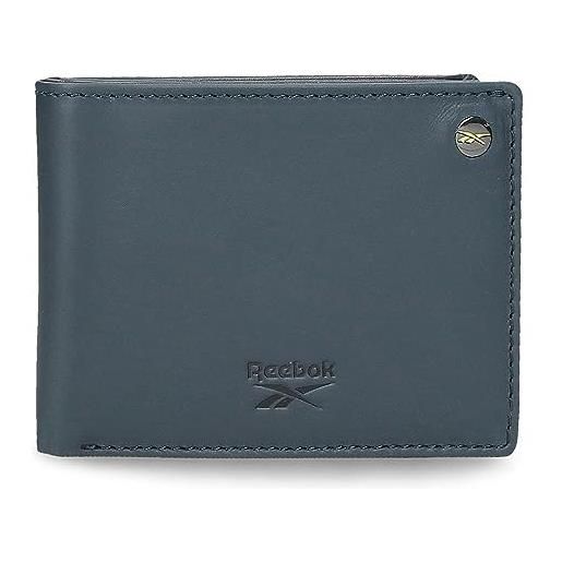 Reebok switch portafoglio orizzontale con portafoglio blu 11x8x1 cm pelle, blu, taglia unica, portafoglio orizzontale con portafoglio