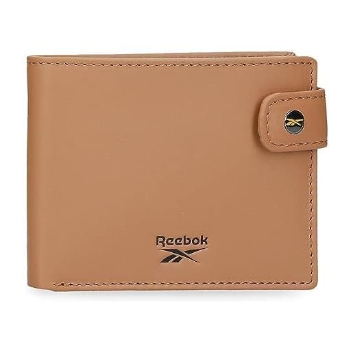 Reebok switch portafoglio orizzontale con chiusura a scatto marrone 11x8,5x1 cm pelle, marrone, taglia unica, portafoglio orizzontale con chiusura a clic