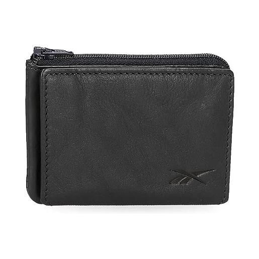 Reebok club portamonete con porta carte blu 11 x 7 x 1,5 cm pelle, blu, taglia unica, portafoglio con porta carte di credito