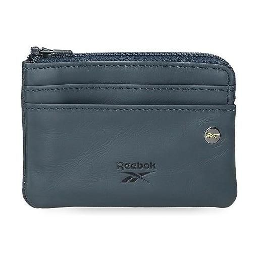 Reebok switch portafoglio blu 11 x 7 x 1,5 cm pelle, blu, taglia unica, portamonete