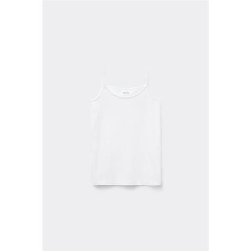 Tezenis canotta in cotone con spalline sottili e scollo tondo bambina bambina bianco