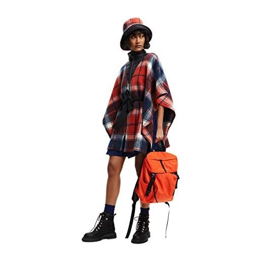 Desigual poncho_red check milan, u da donna