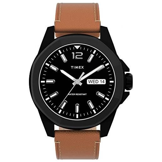 Timex orologio analogico al quarzo uomo con cinturino in pelle tw2u15100