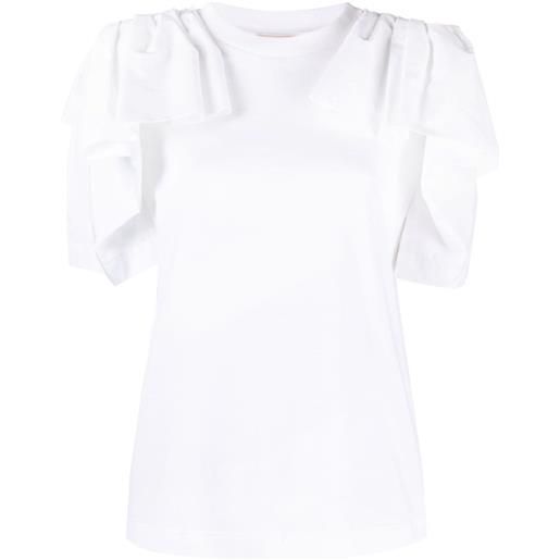 Alexander McQueen t-shirt drappeggiata - bianco