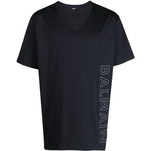 Balmain t-shirt con logo goffrato - blu