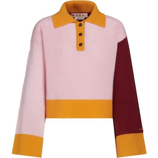 Marni maglione con design color-block - rosa