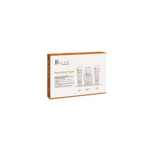 RELIFE SRL pigment solution program kit day cream 30 ml + night cream 30 ml + cleanser 100 ml nuovo packaging multilingua