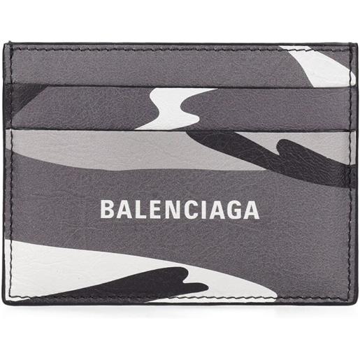 BALENCIAGA porta carte di credito in pelle camouflage