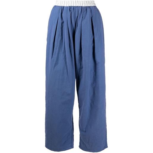 Maison Margiela pantaloni crop con cavallo basso - blu