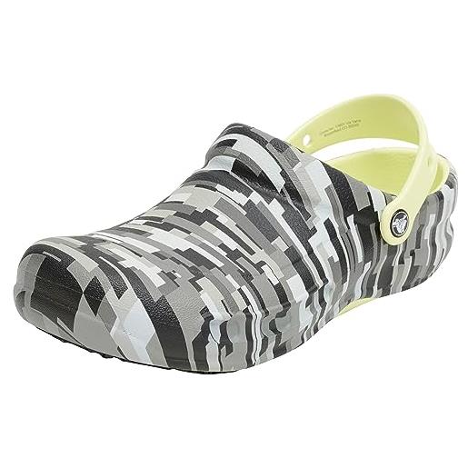 Crocs bistro graphic clog unisex - adulto zoccoli, scarpe da lavoro, nero (black/lightning bolts), 39/40 eu