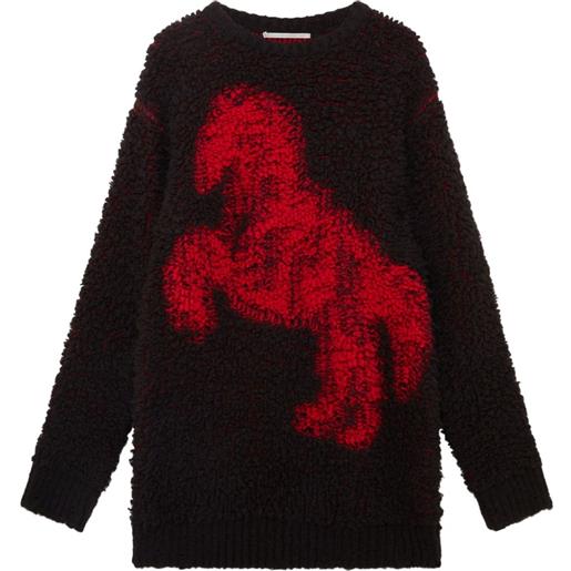 Stella McCartney maglione pixel horse - nero