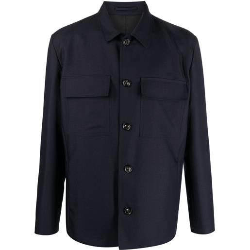 Lardini giacca-camicia con colletto ampio - blu
