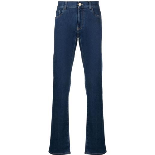 Canali jeans slim con applicazione - blu
