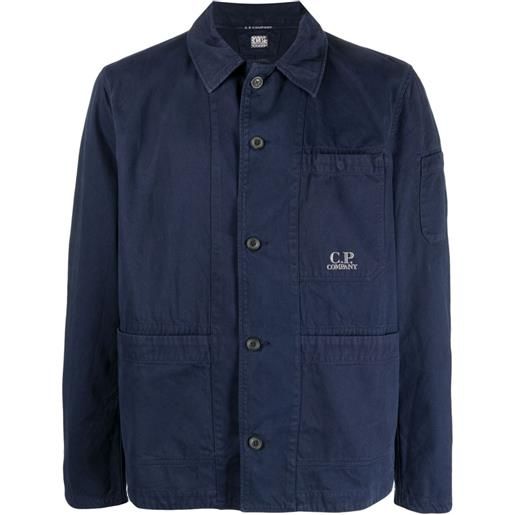 C.P. Company camicia utility con ricamo - blu
