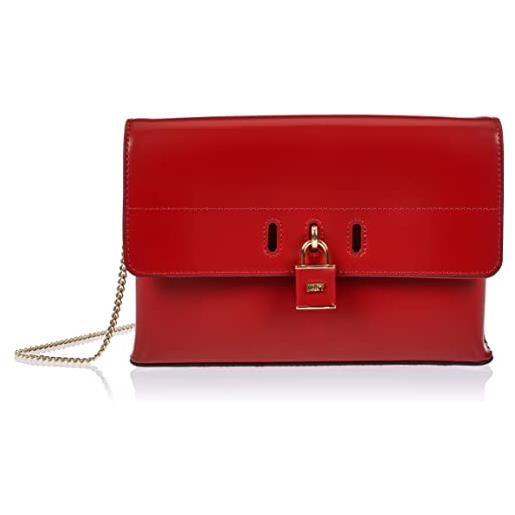 DKNY palmer-borsa per pochette in pelle liscia, crossbody donna, rosso accesso