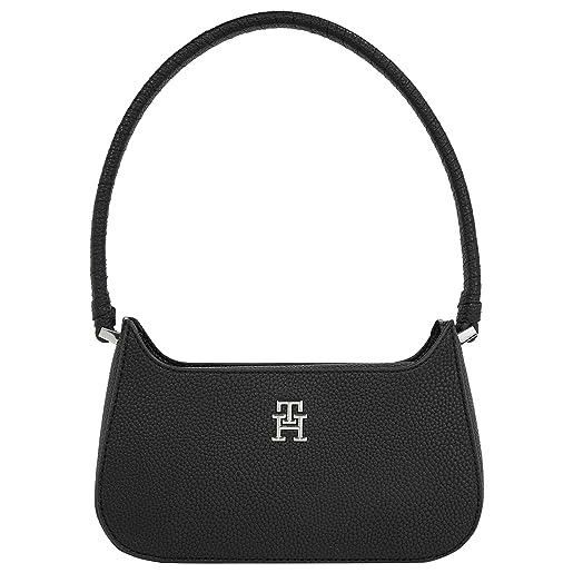 Tommy Hilfiger borsa donna emblem shoulder bag piccola, multicolore (black), taglia unica