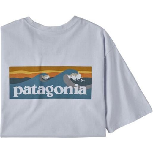 PATAGONIA t-shirt boardshort logo pocket uomo white
