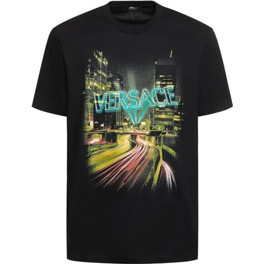 VERSACE t-shirt versace lights in cotone con stampa