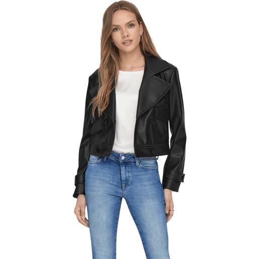 ONLY kim faux leather cargo jacket giacca donna