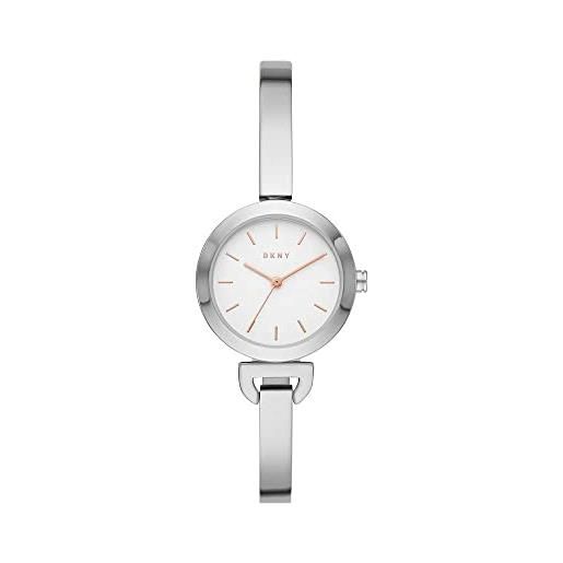 DKNY orologio uptown d da donna, movimento a tre lancette, cassa in alluminio argentato da 28 mm con bracciale in acciaio, ny2991