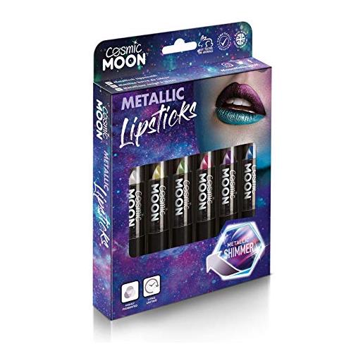 Cosmic Moon - rossetto metallico - 5g - per labbra straordinariamente metalliche - cofanetto - inclusa: rosa, oro, blu, verde, argento, viola