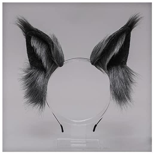 N/A/A furry fox lupo gatto puntelli cosplay coda orecchio copricapo animale anime lolita fascia sexy accessori di halloween (b)