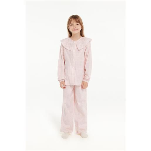 Tezenis pigiama lungo aperto in tela stampata bambina rosa chiaro