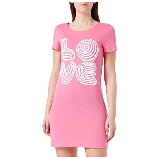 Love Moschino short-sleeved a-line dress, fucsia, 44 donna