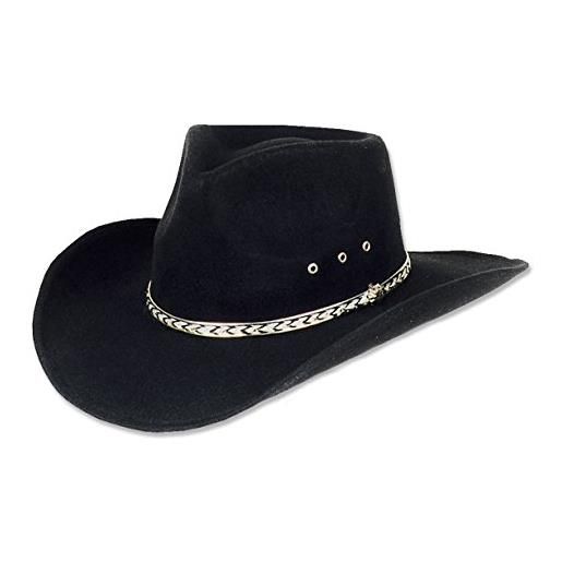 STARS & STRIPES cappello in feltro kansas black - westernwear-shop edition cappello da cowboy, da uomo e da donna, nero nero 55