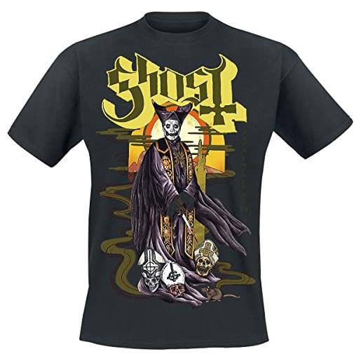 Ghost mondo mucha - robyn uomo t-shirt nero m 100% cotone regular