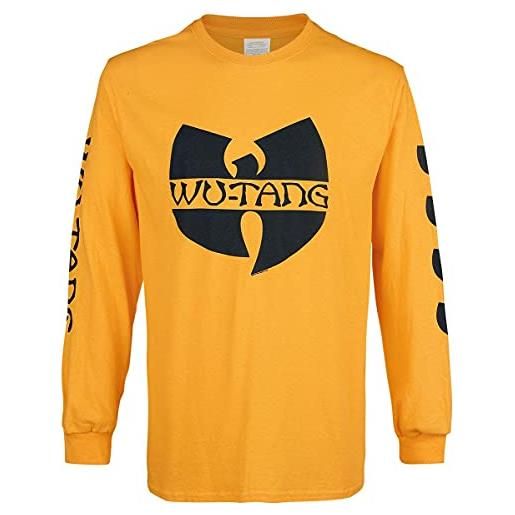 Wu-Tang Clan black logo uomo maglia maniche lunghe giallo xl 100% cotone regular