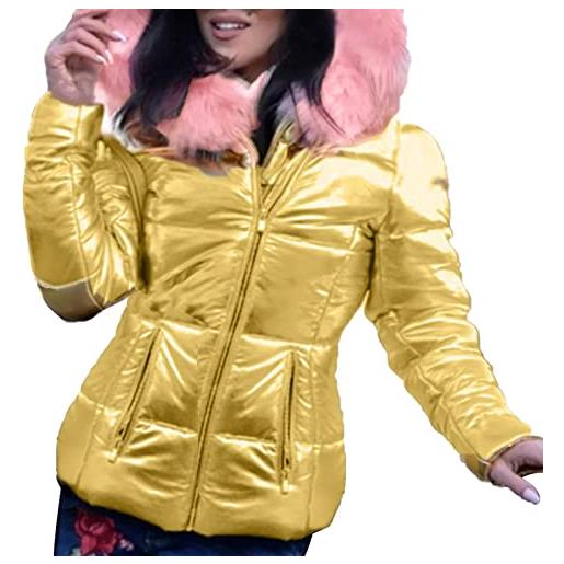 Modaworld piumino invernale da donna leggero caldo giacca trapuntato antivento giubbotto corto slim fit maniche lungo giacca parka piumini cappotto con cappuccio (xxxl, wine)