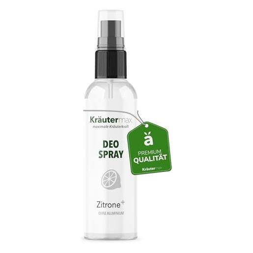 Kräutermax. deodorante al limone deodorante spray deodorante al limone deodorante spray fragranza spray senza alluminio 1 x 100 ml
