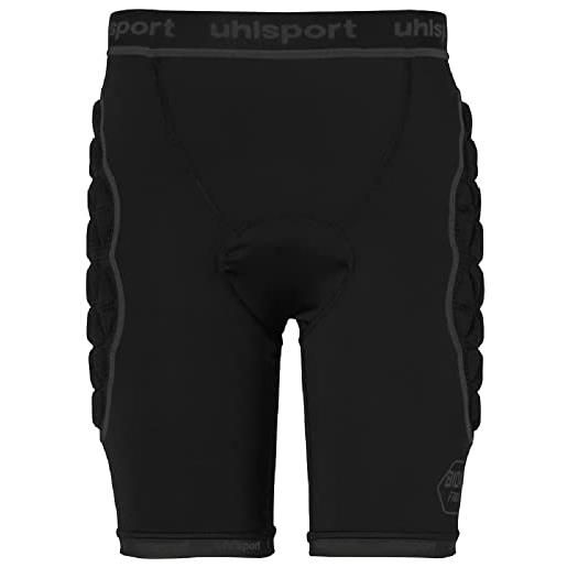 uhlsport bionikframe padded short black edition - pantaloncini imbottiti protection per uomo e bambino, con protezioni, nero, xl unisex-adulto